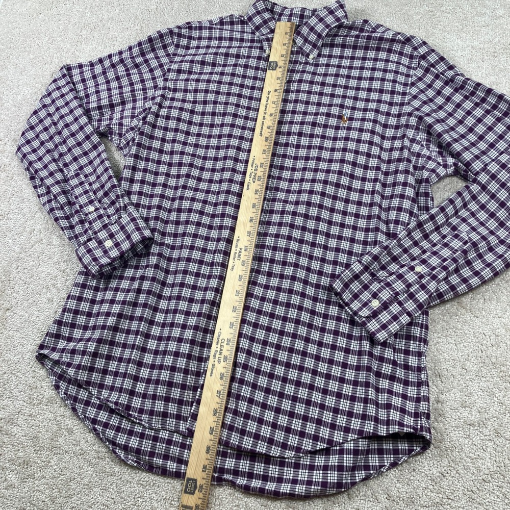 Ralph Lauren Mens XL Button Down Shirt Purple Plaid Classic Fit Long Sleeve - Picture 6 of 9